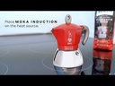 BIALETTI CAFETERA MOKA INDUCCION 6 TAZAS ROJA