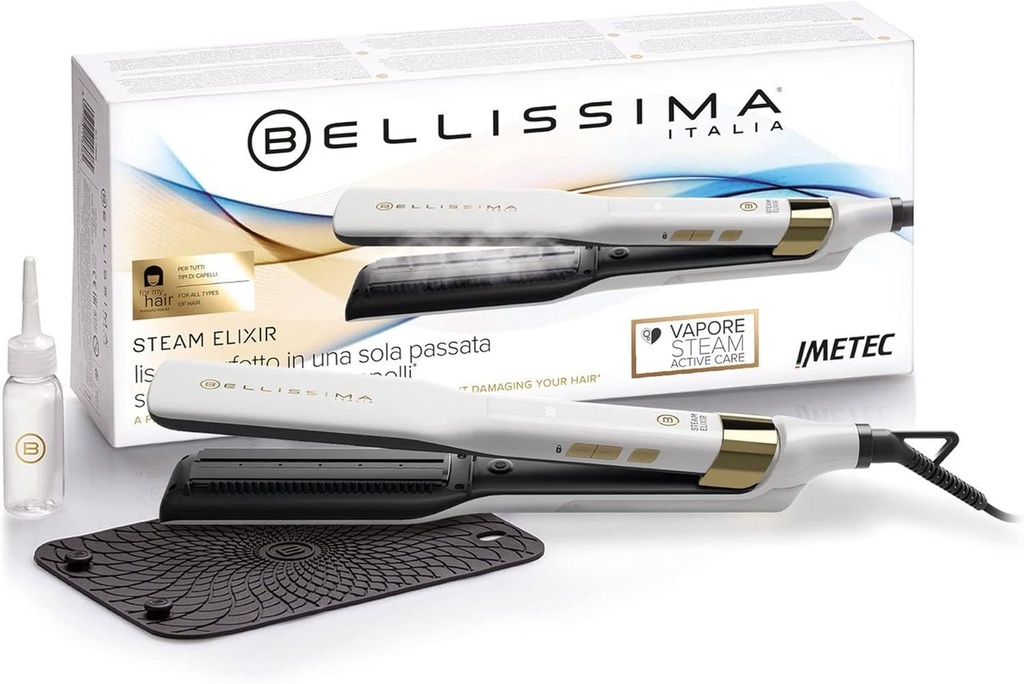 BELLISSIMA PLANCHA DE PELO ELIXIR VAPOR STEAM CERAMIC ARGAN